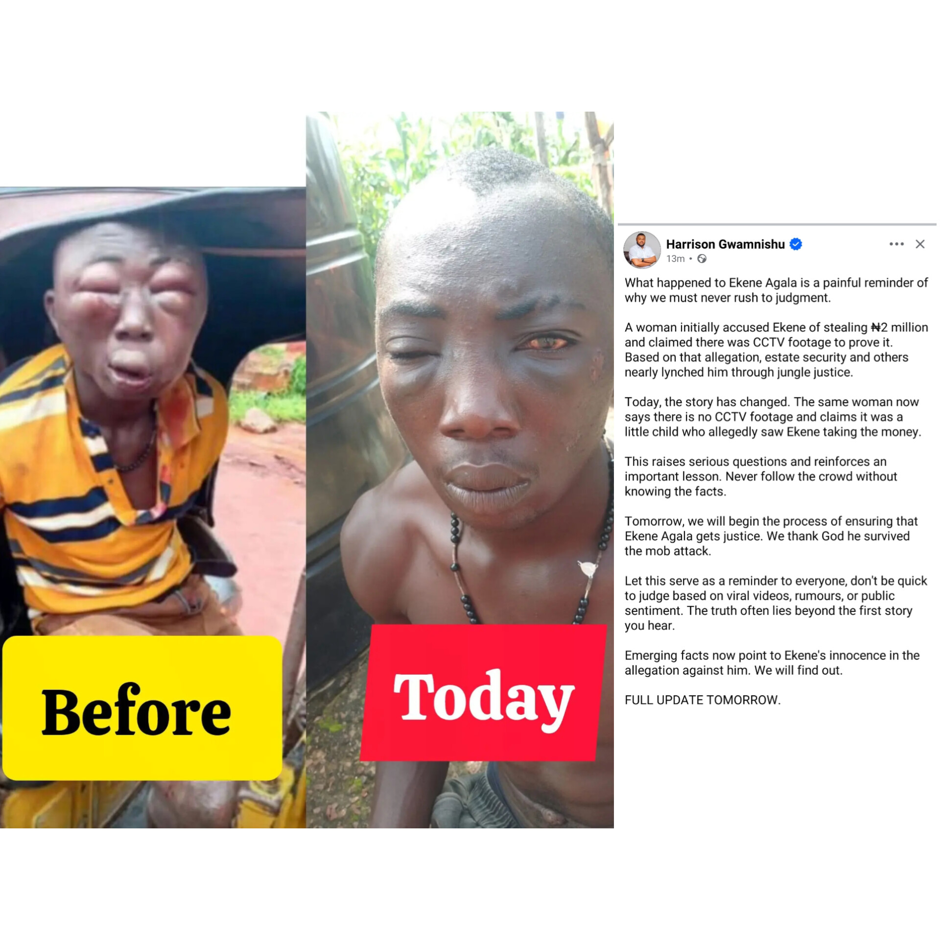 Allegation Against Assaulted Enugu Man Changes as Rights Activist Demands Justice
