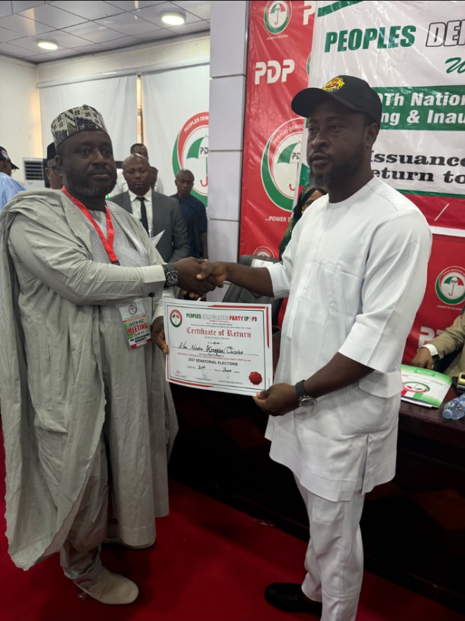 Odaa Opuo Receives PDP Certificate of Return as Enugu East Senatorial Candidate