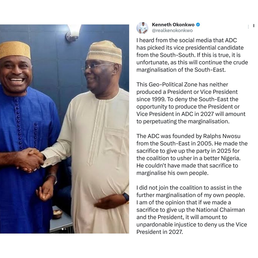 The Political Nomad Strikes Again: Kenneth Okonkwo Flips on Atiku Abubakar Over Amaechi’s VP Slot, Vows to Boycott 2027 Coalition Campaign