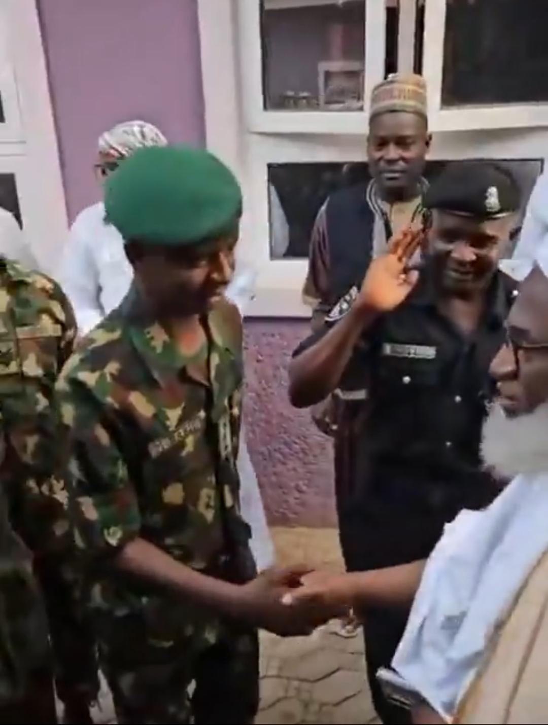 Video Sparks Reactions as Soldiers and Police Officers Are Seen Saluting Sheikh Gumi