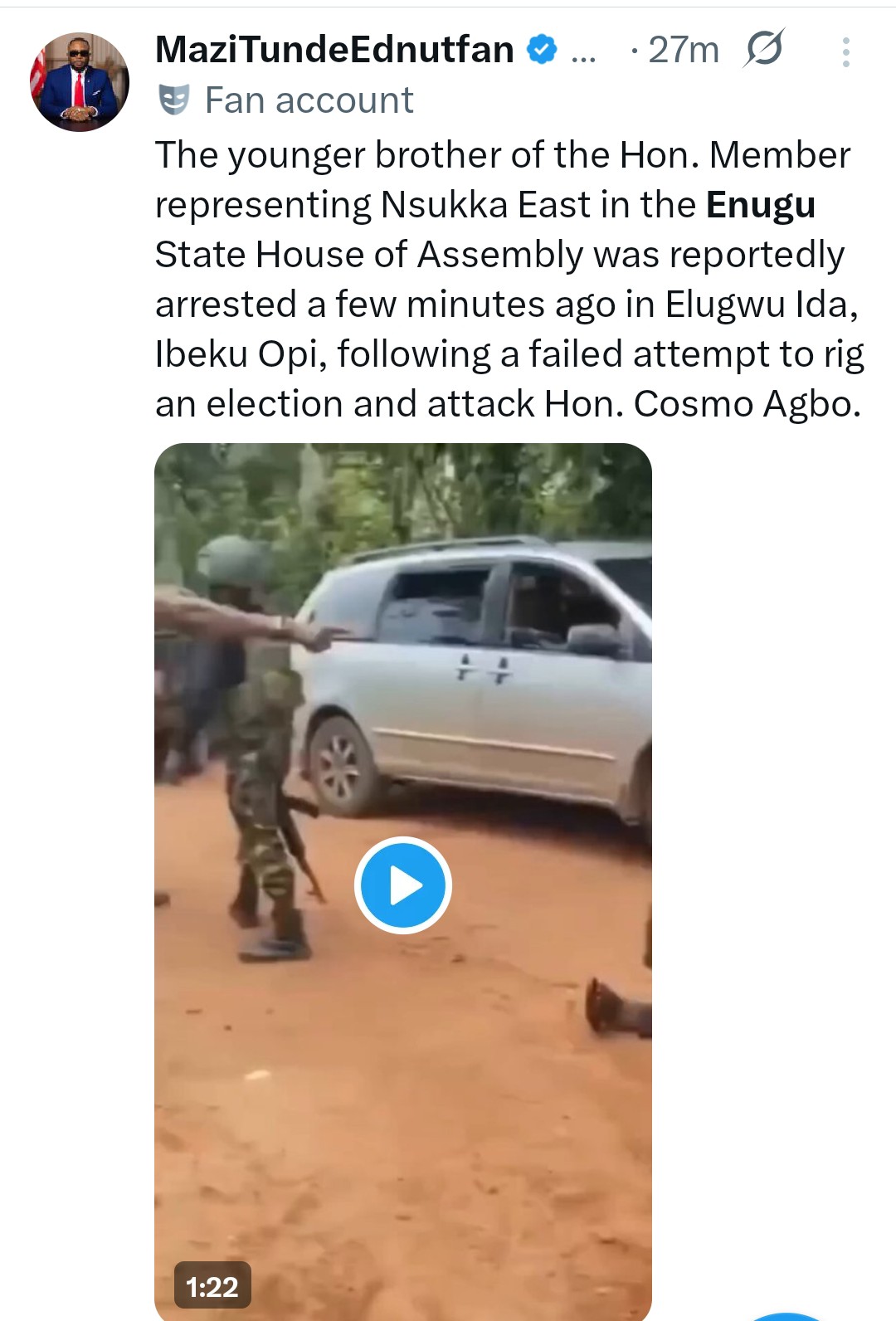 ELECTION RIGGING FOILED: Younger Brother of Nsukka East Assembly Member Arrested in Elugwu Ida After Audacious Plot to Hijack Polls and Attack Chief Cosmo Agbo