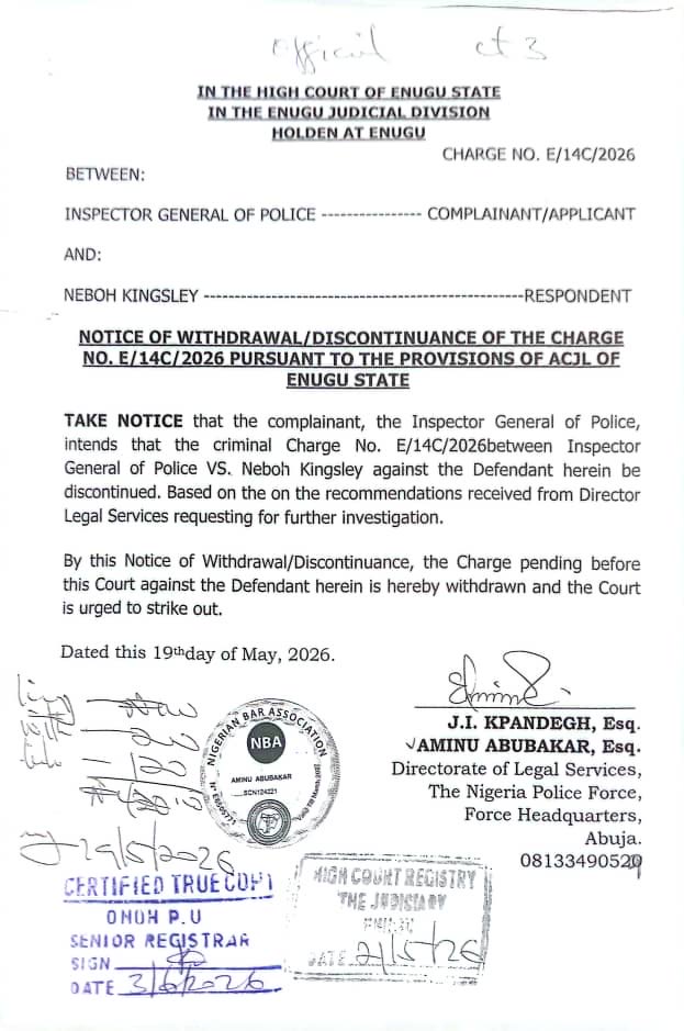 Outrage in Enugu as Police Move to Drop Murder Charges Against Real Estate Developer Kingsley Nebo