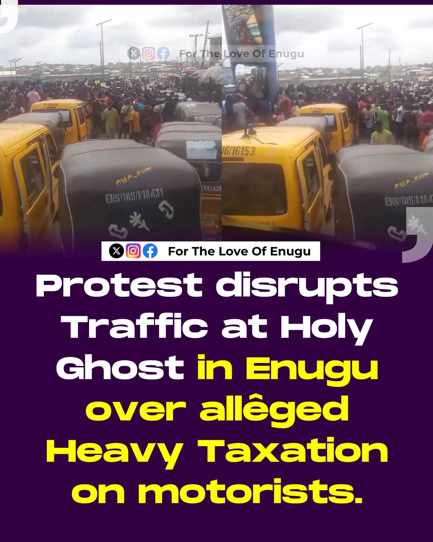 HOLY GHOST ROADBLOCK: KEKE AND BUS OPERATORS SHUT DOWN ENUGU CAPITAL CORRIDOR IN PROTEST AGAINST AGGRESSIVE TAXATION