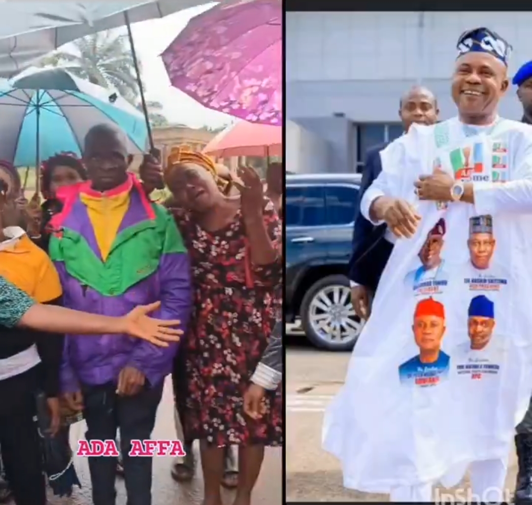 WOMEN IN AFFA COMMUNITY PROTEST IN THE RAIN FOLLOWING CHURCH INVASION AND ABDUCTION OF SEMINARIAN AND WORSHIPPERS