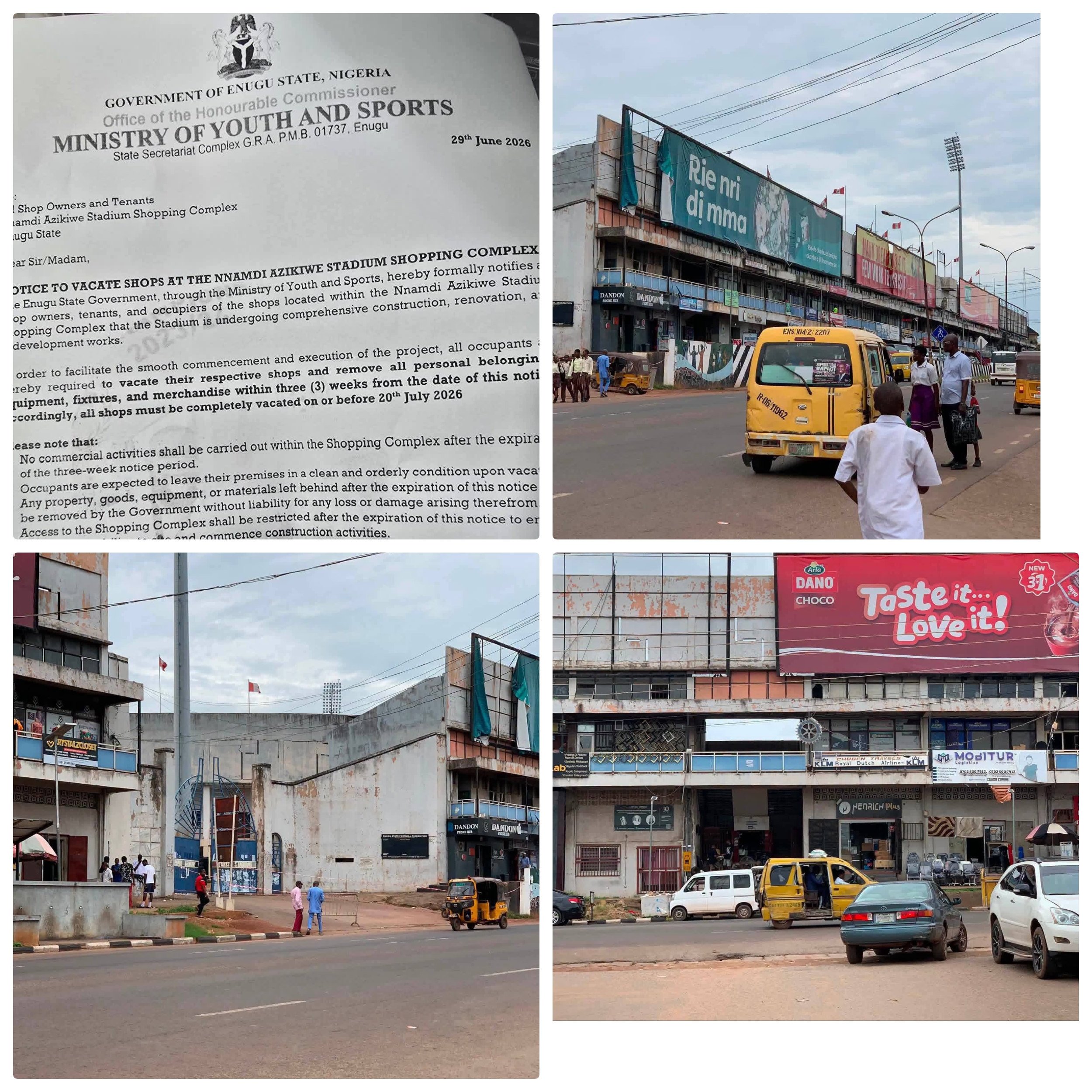 "Nnamdi Azikiwe Stadium Set for Landmark Redevelopment as Tenants Receive Three-Week Vacate Notice"